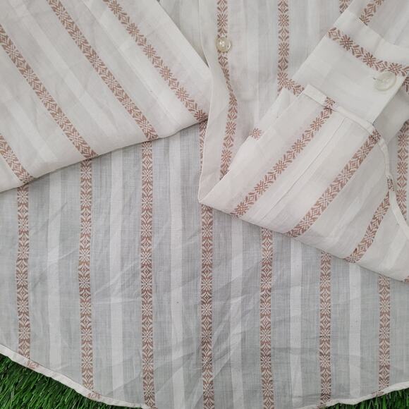 Vintage 60s Hampshire House by Van Heusen Button Shirt Medium 15.5 33 Textured - Picture 4 of 11